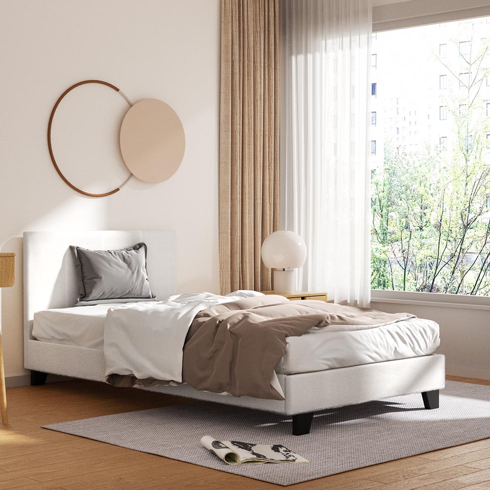 Artiss Bed Frame King Single Size Boucle NEO - TRENDZ