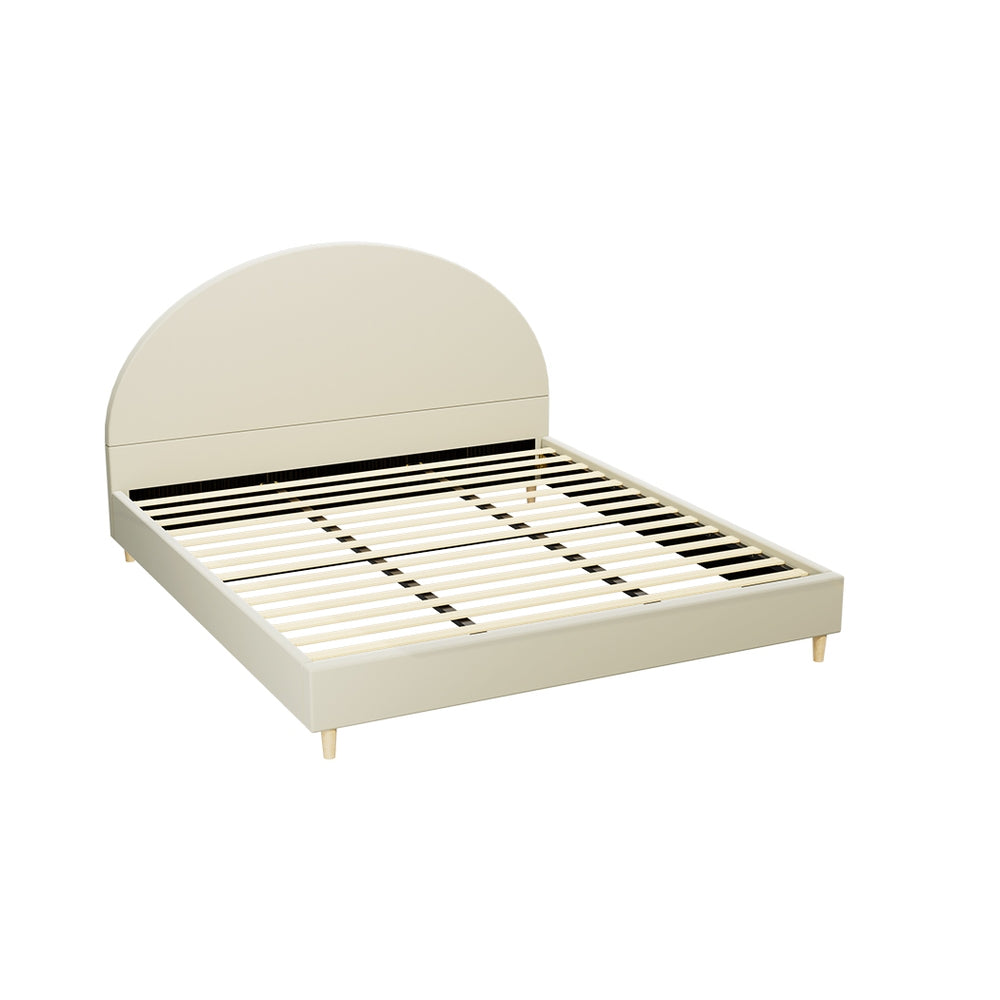 Artiss Bed Frame King Size Velvet Cream ELLA - TRENDZ