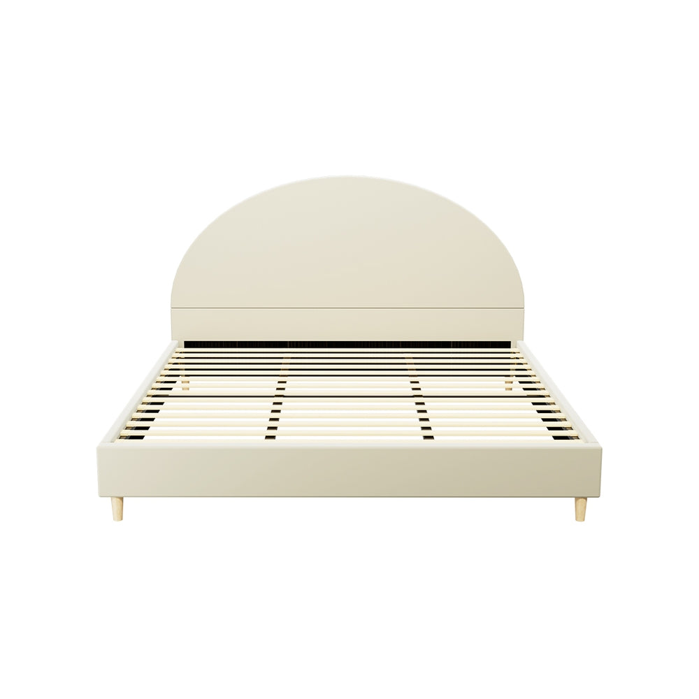 Artiss Bed Frame King Size Velvet Cream ELLA - TRENDZ