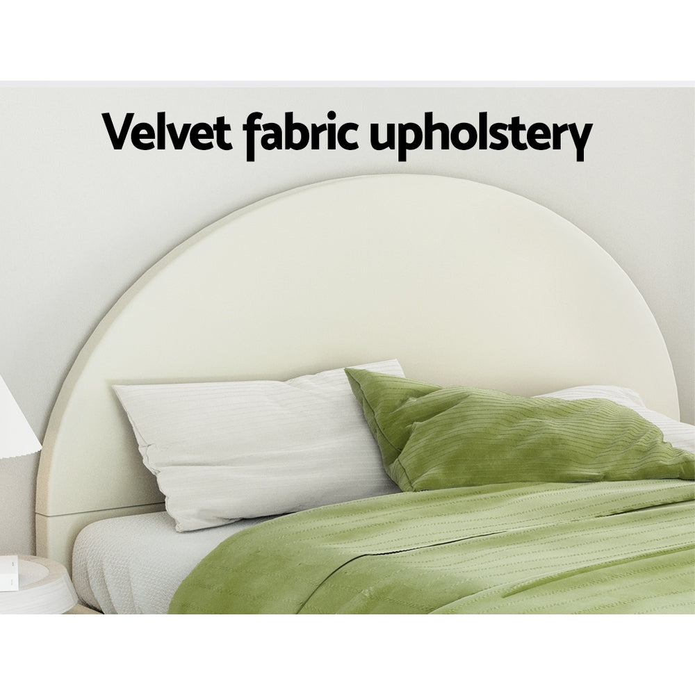 Artiss Bed Frame King Size Velvet Cream ELLA - TRENDZ