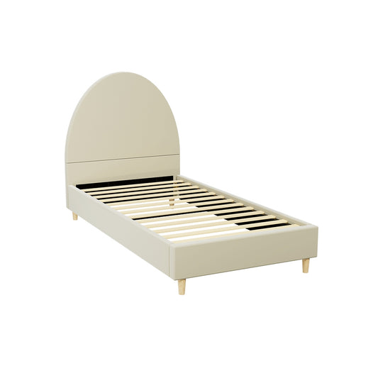 Artiss Bed Frame Single Size Velvet Cream ELLA - TRENDZ