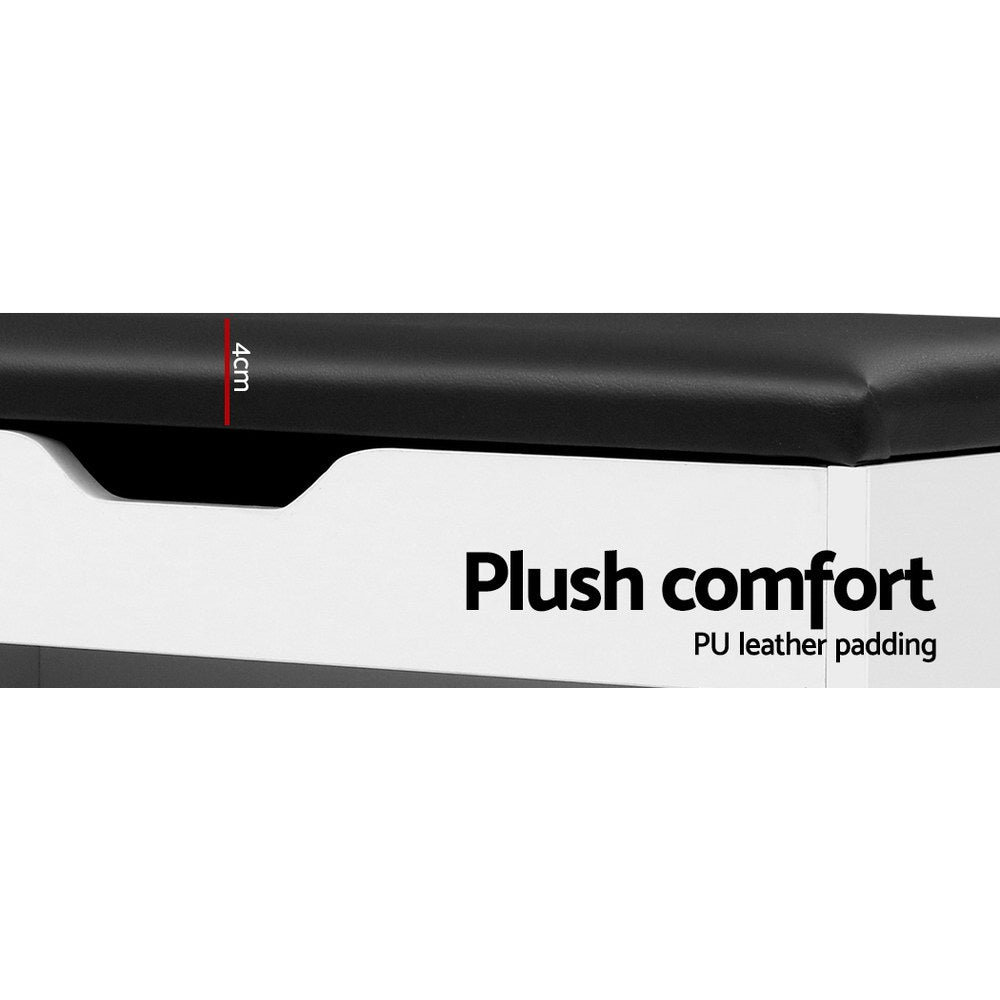 Artiss Shoe Rack Cabinet Bench 3-tier 15 Pairs White - TRENDZ