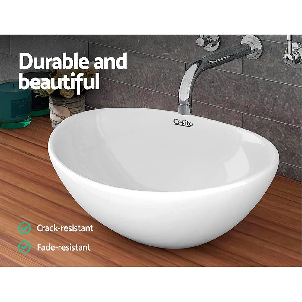 Cefito Bathroom Basin Ceramic Vanity Sink Hand Wash Bowl 41x34cm - TRENDZ