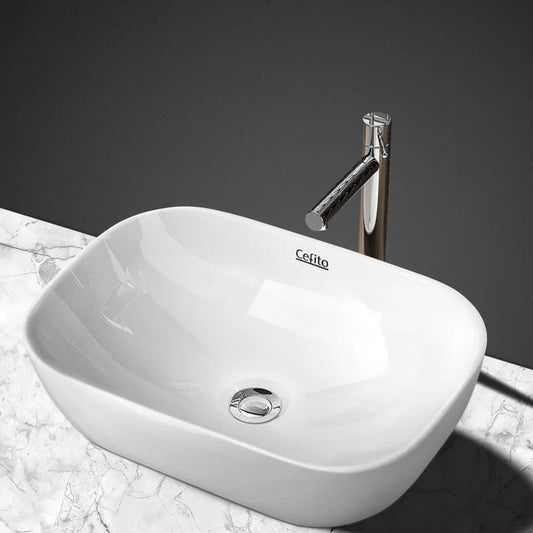 Cefito Oval Ceramic Bathroom Basin – 46x33cm