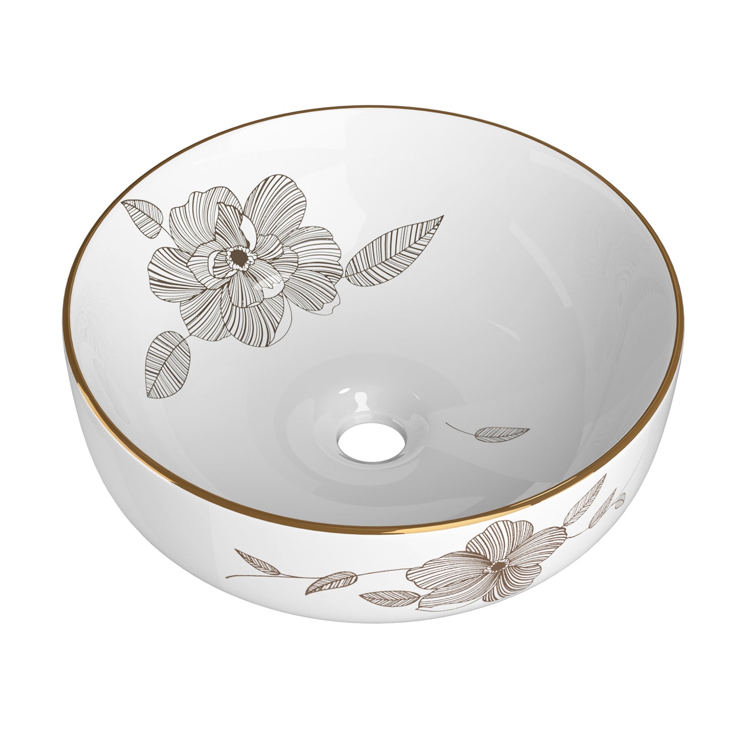 Cefito Bathroom Basin Ceramic Vanity Sink Hand Wash Bowl with Pattern 41x41cm - TRENDZ