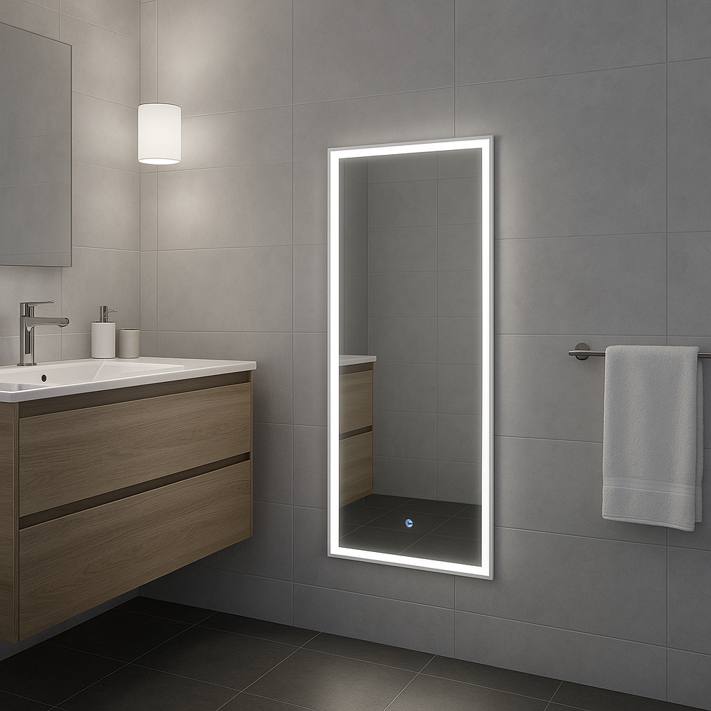 LED Full-Length Mirror 1.6m – Wall Mounted or Freestanding with Touch Control