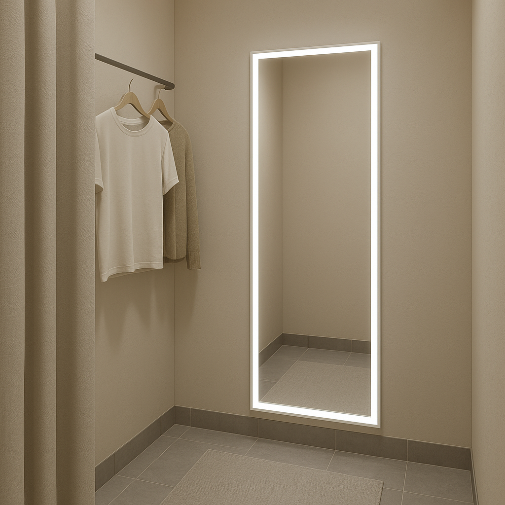 LED Full-Length Mirror 1.6m – Wall Mounted or Freestanding with Touch Control