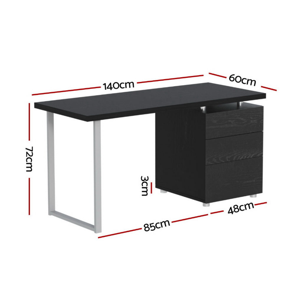 Artiss Computer Desk Drawer Black 140CM - TRENDZ