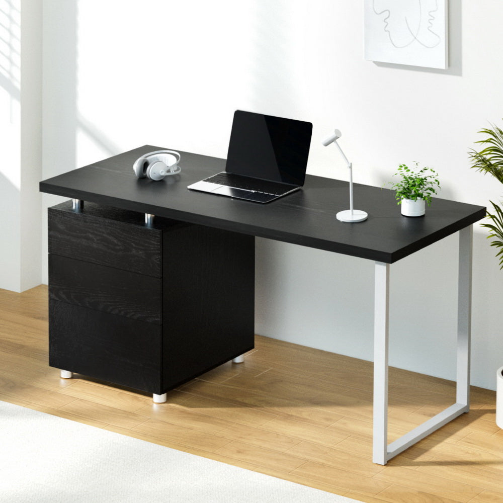 Artiss Computer Desk Drawer Black 140CM - TRENDZ