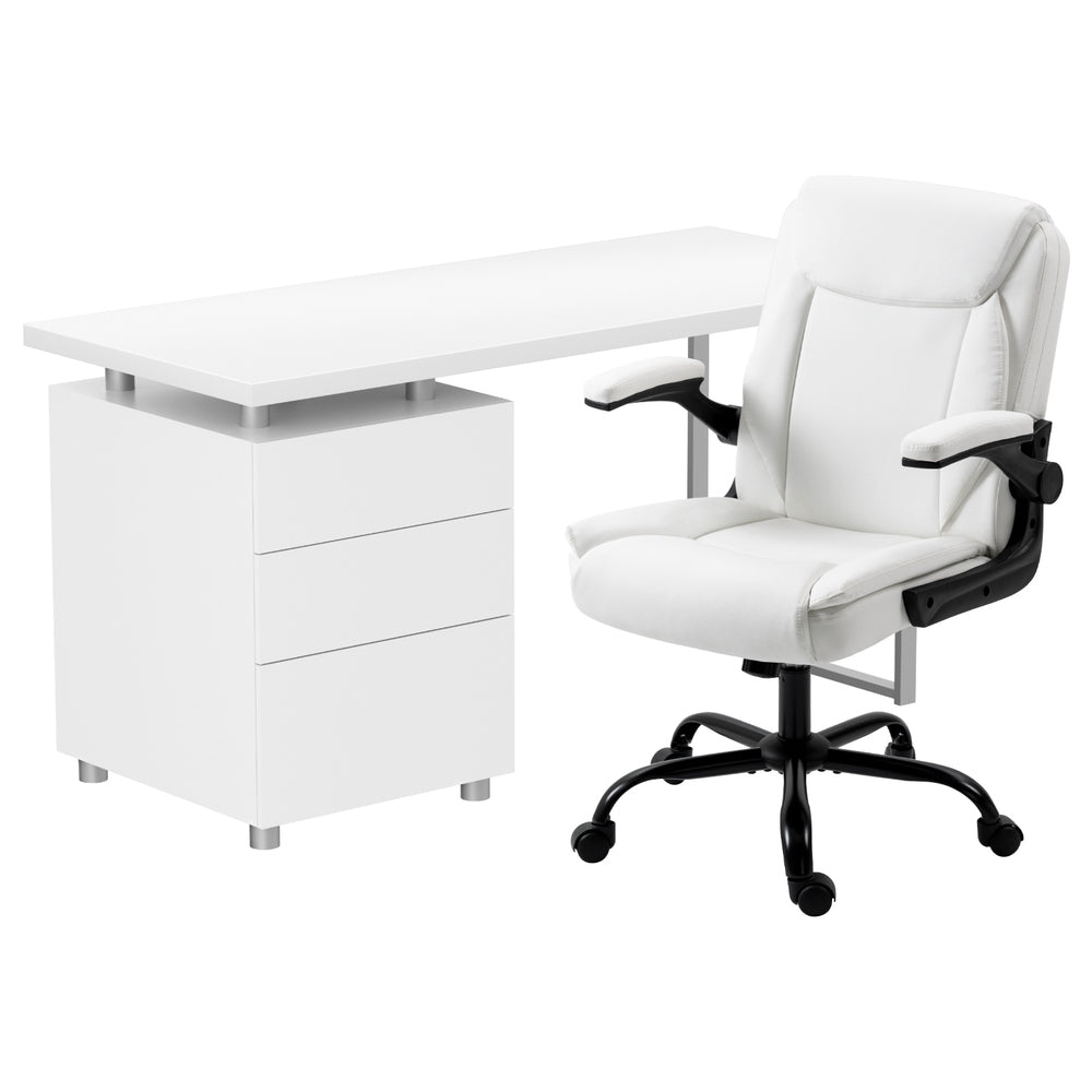 Artiss Computer Desk Executive Office Chair Set | White