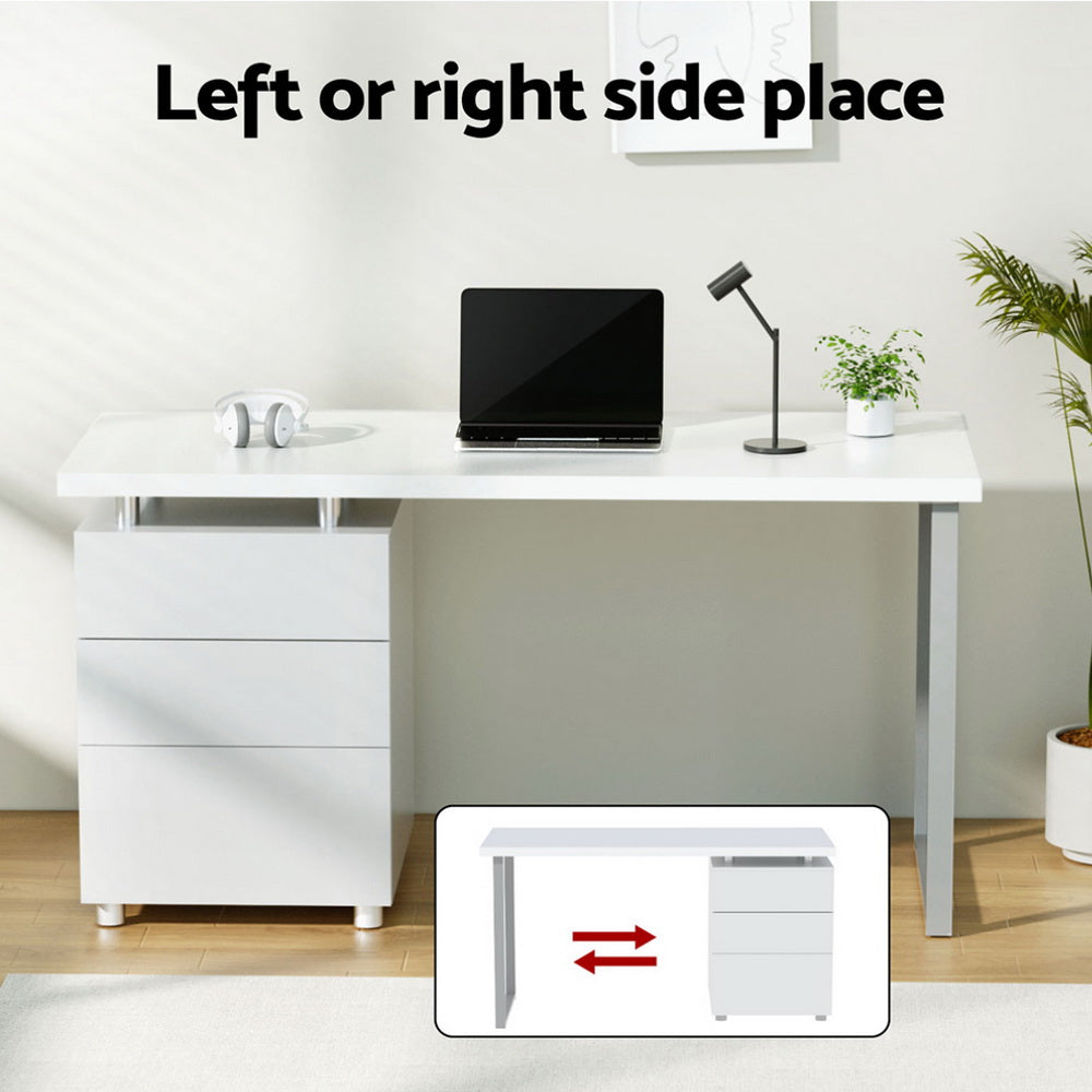 Artiss Computer Desk Drawer White 140CM - TRENDZ