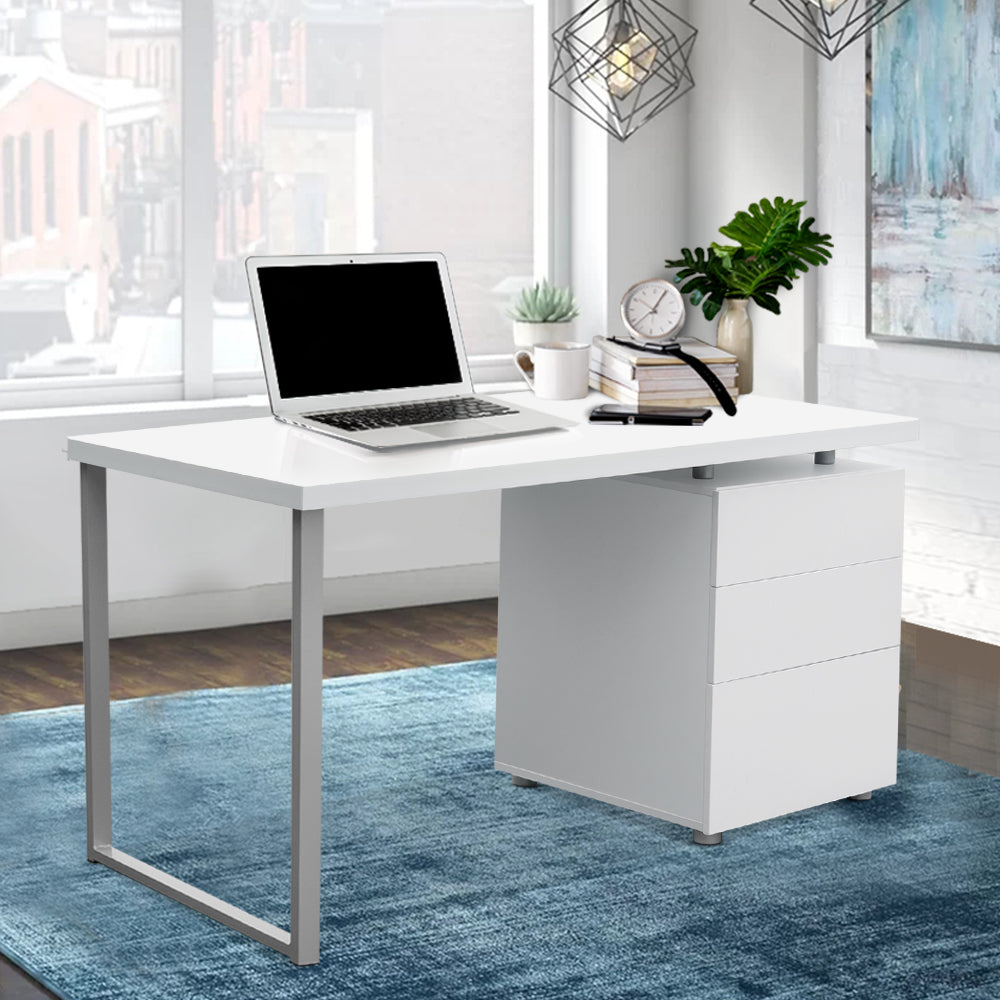 Artiss Computer Desk Drawer White 140CM - TRENDZ