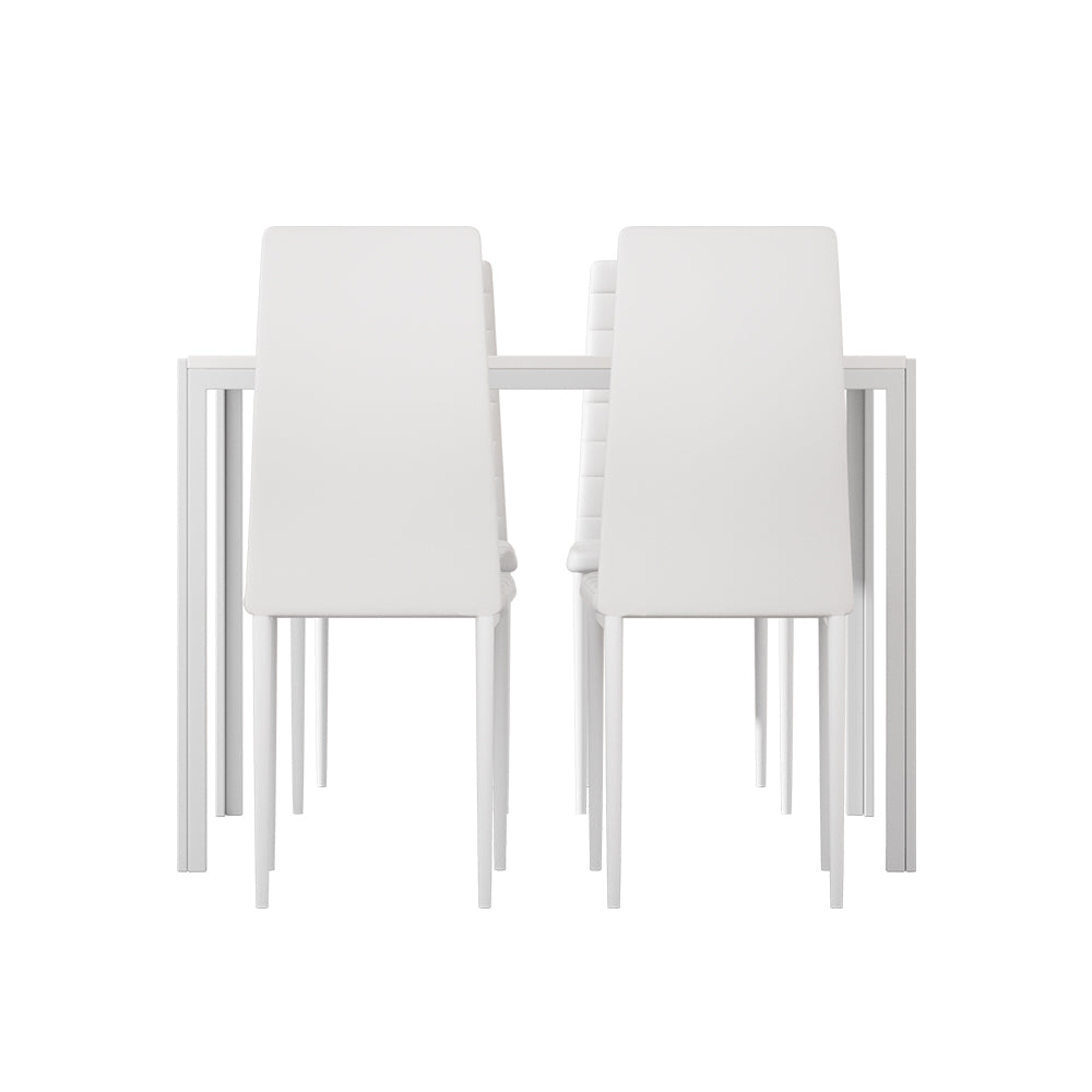 Artiss Dining Chairs and Table Dining Set 4 Chair Set Of 5 White - TRENDZ