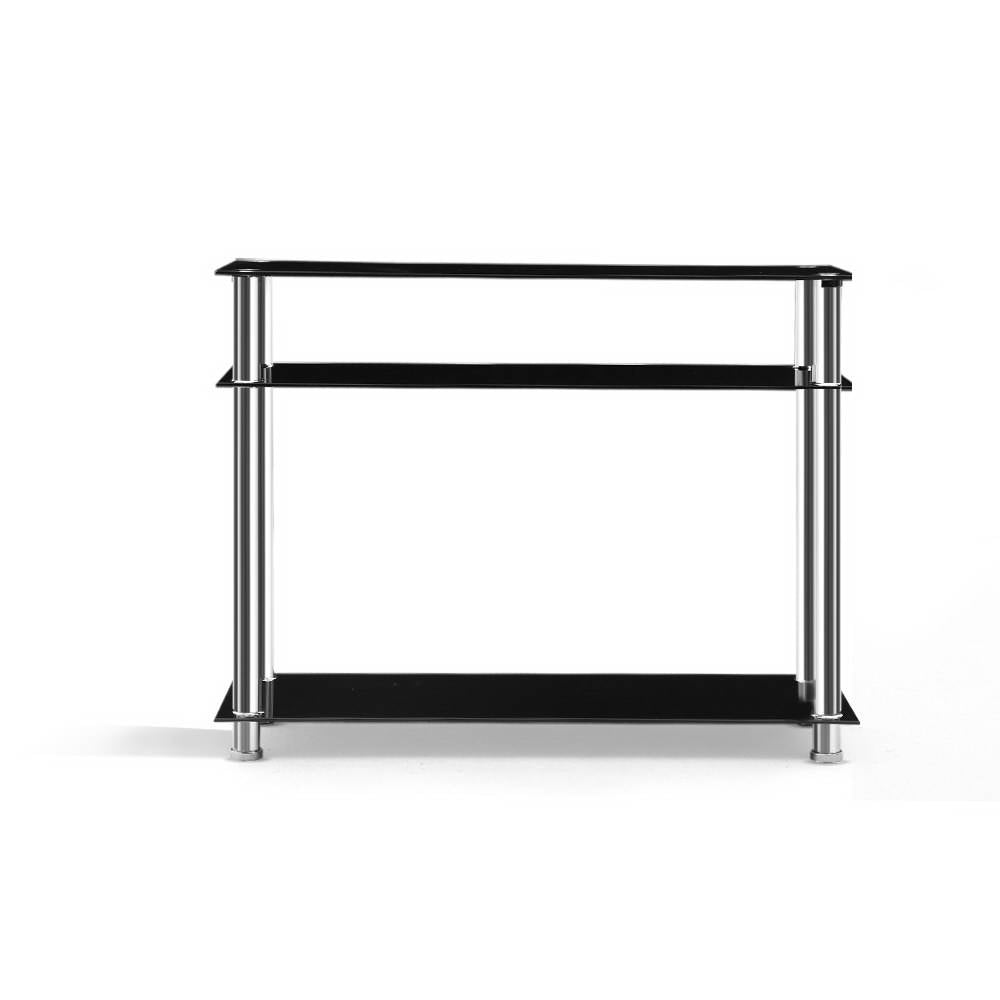 Artiss Console Table Tempered Glass Black - TRENDZ