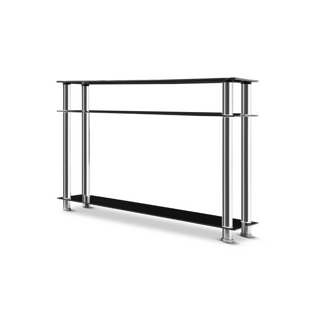 Artiss Console Table Tempered Glass Black - TRENDZ