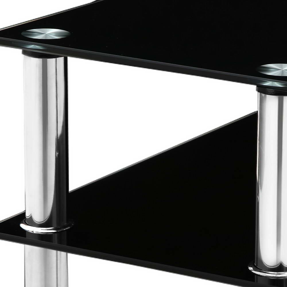 Artiss Console Table Tempered Glass Black - TRENDZ