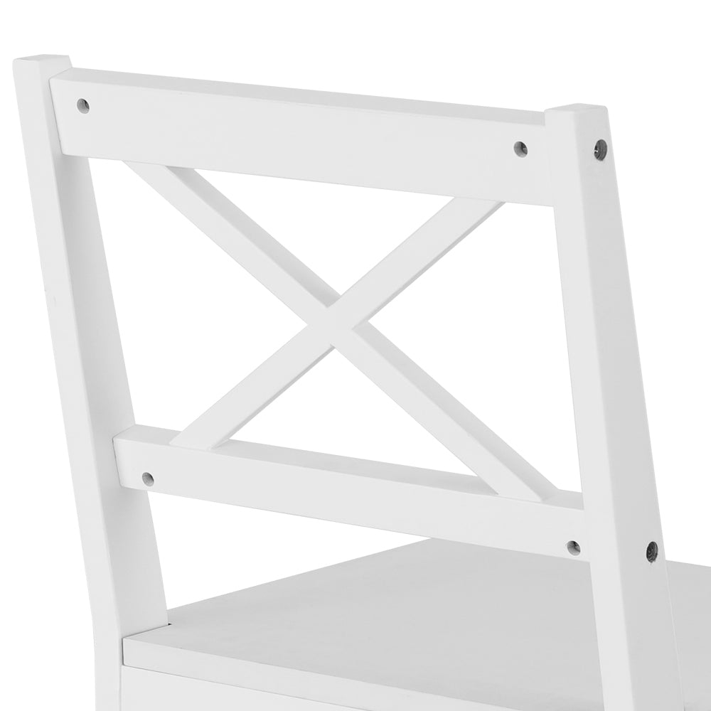 Artiss Dining Chairs and Table Dining Set 4 Cafe Chairs Set Of 5 4 Seater White - TRENDZ