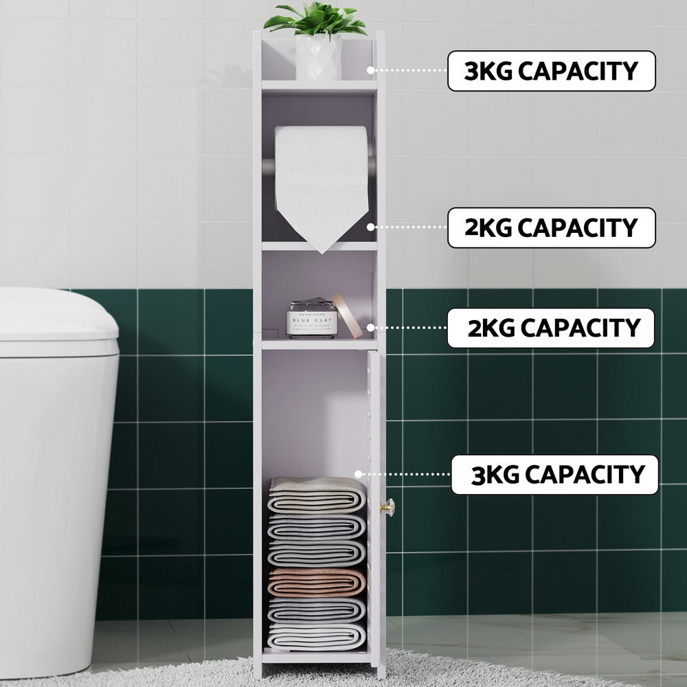 Artiss Bathroom Cabinet Toilet Roll Holder Tissue Organizer 3 Tier Floor Cabinet - TRENDZ