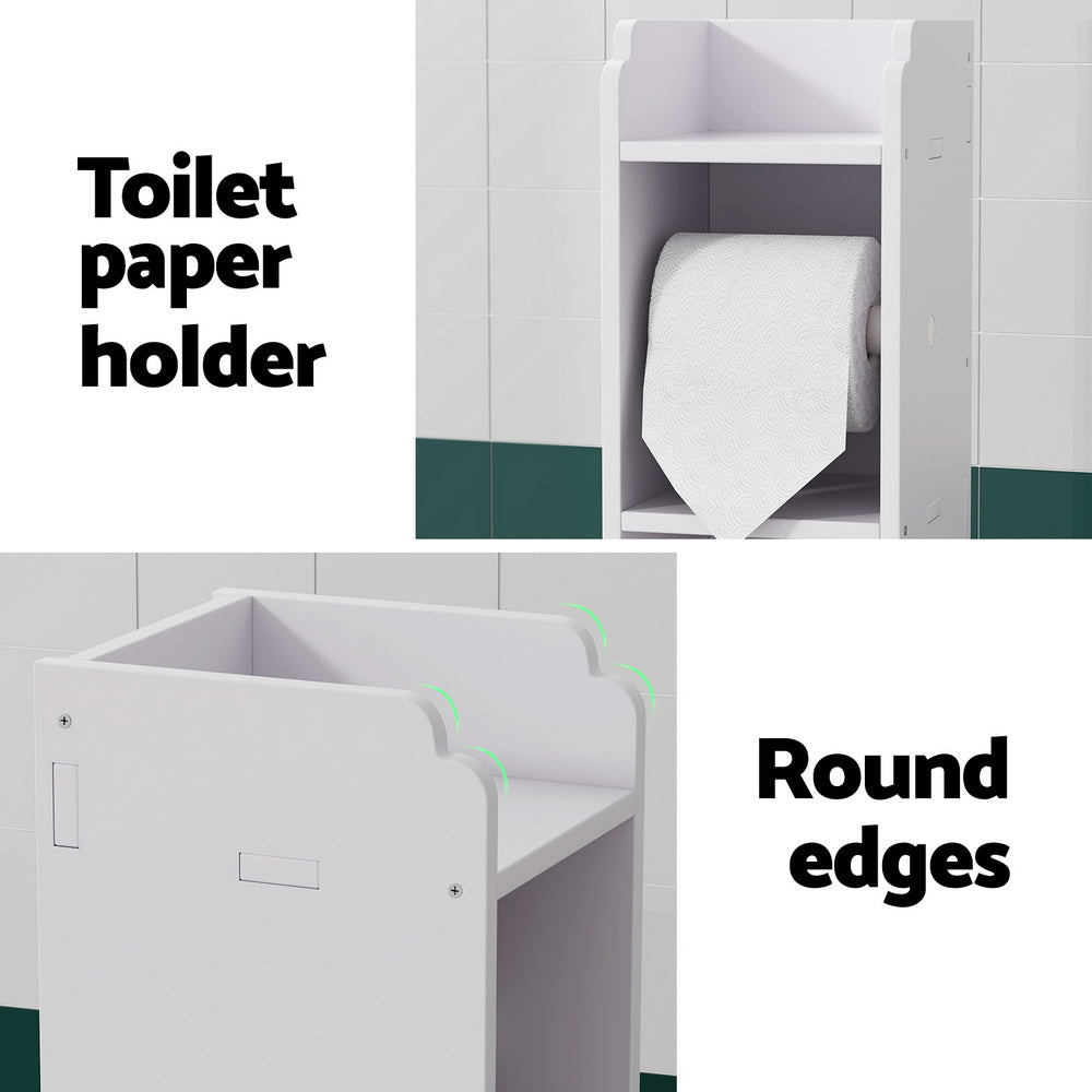 Artiss Bathroom Cabinet Toilet Roll Holder Tissue Organizer 3 Tier Floor Cabinet - TRENDZ