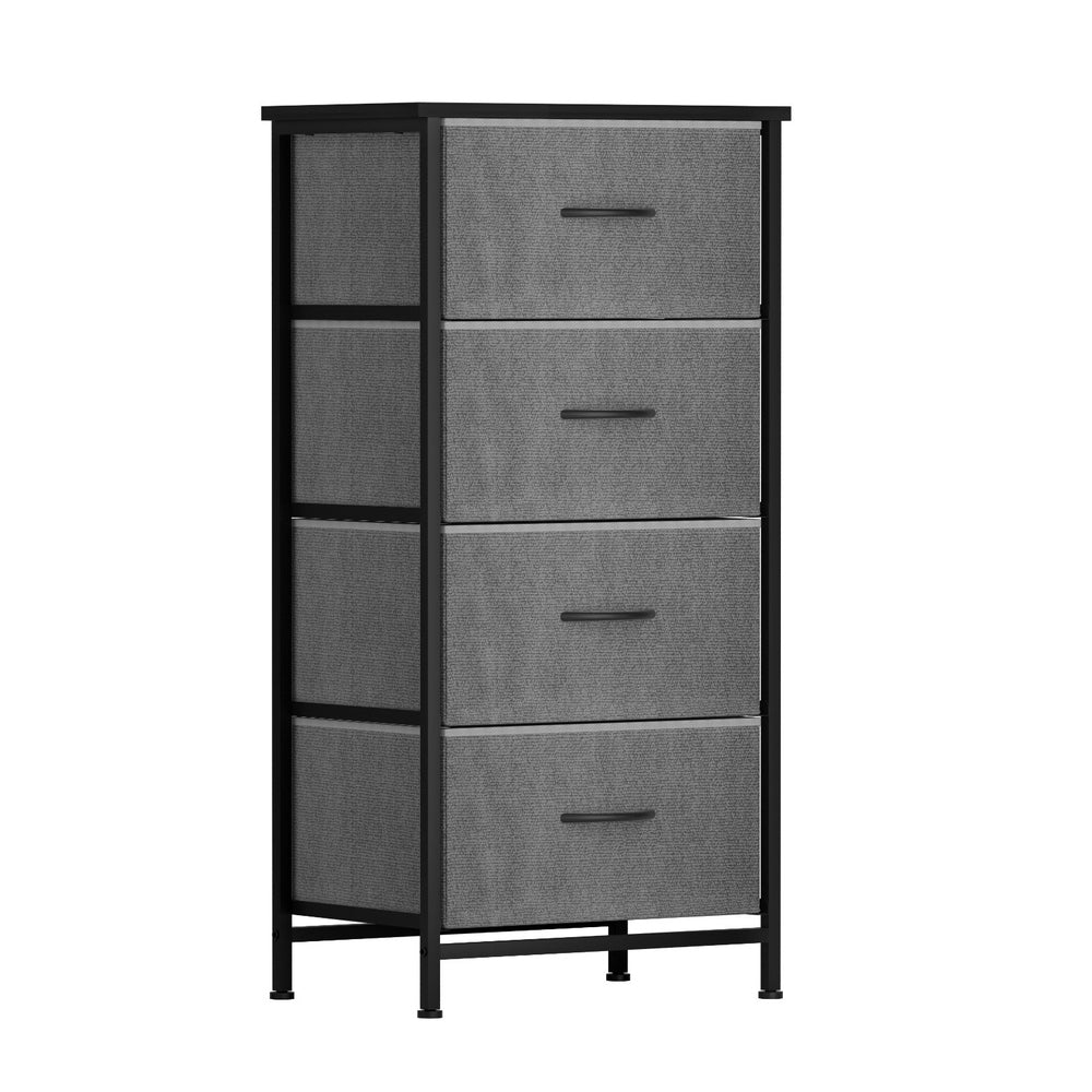 Artiss Chest of 4 Drawers Storage Dresser Tallboy Grey - TRENDZ
