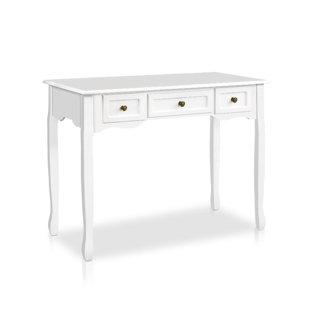 Artiss Console Table 3 Drawers White Hamptons - TRENDZ