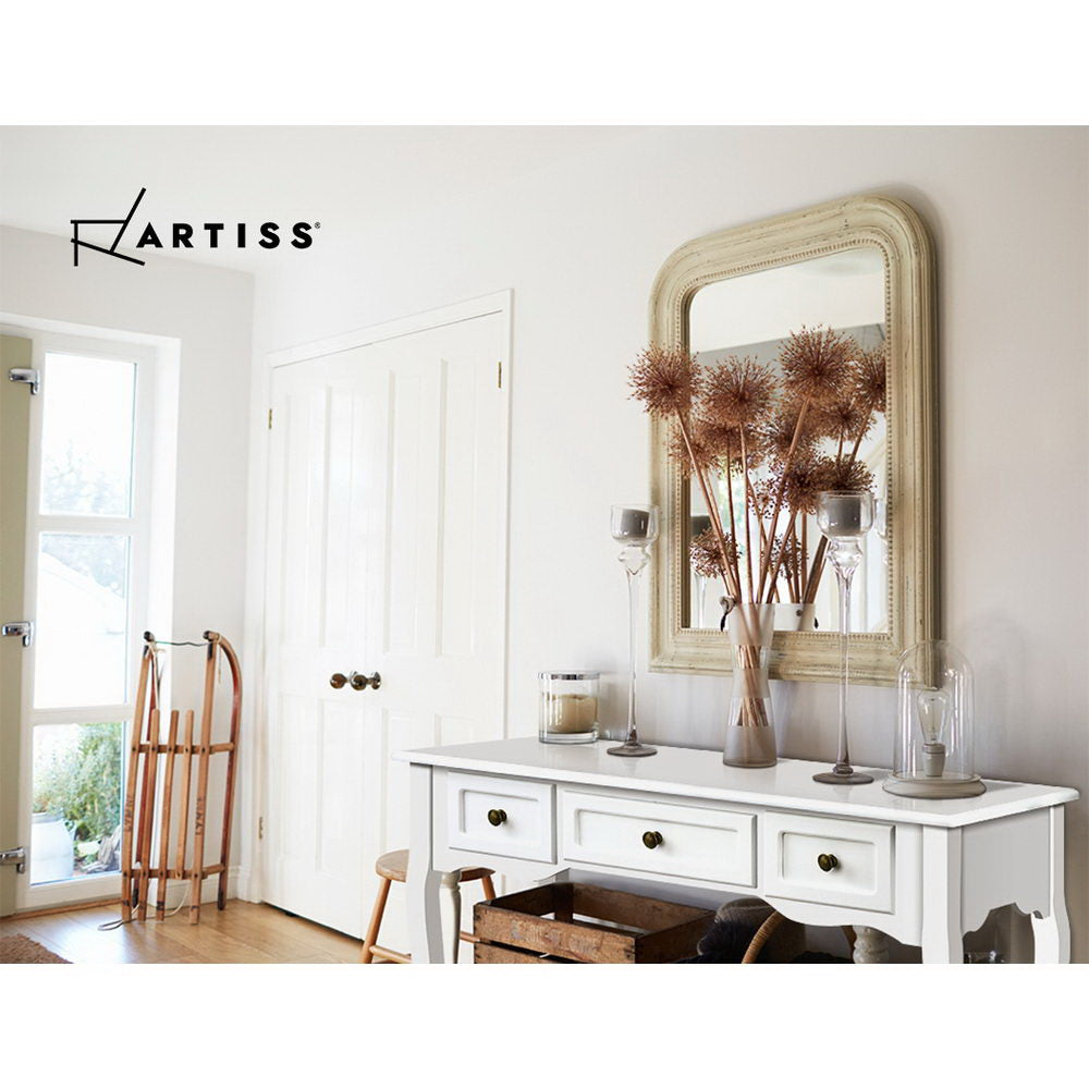 Artiss Console Table 3 Drawers White Hamptons - TRENDZ