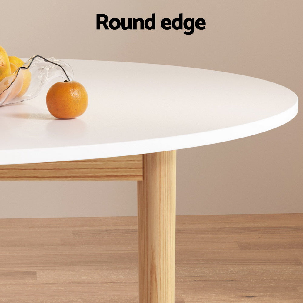 Artiss Dining Table and Chairs 5 Piece Set Wishbone Wood - TRENDZ