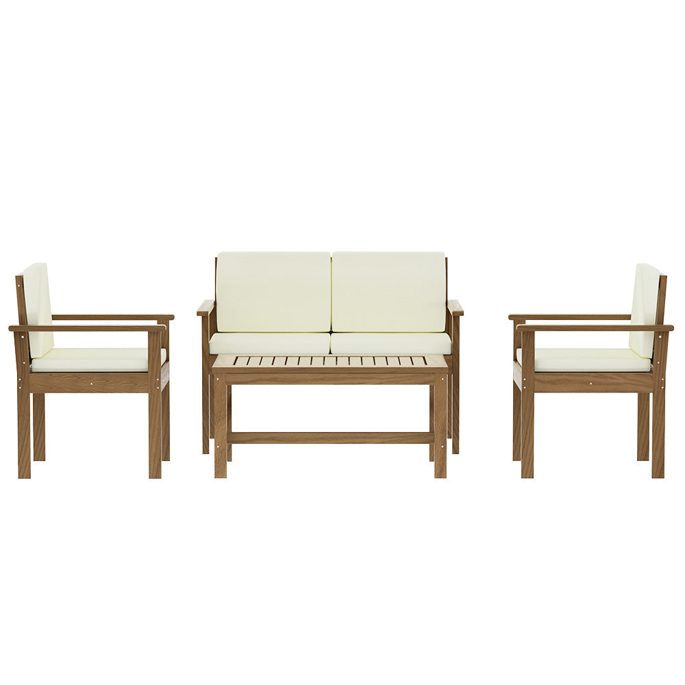 Gardeon 4-Piece Outdoor Sofa Set Wooden Couch Lounge Setting - TRENDZ