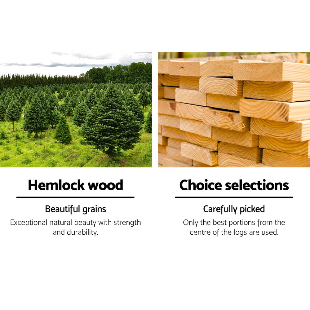 Gardeon 5PC Adirondack Outdoor Table and Chairs Wooden Sun Lounge Patio Furniture White - TRENDZ