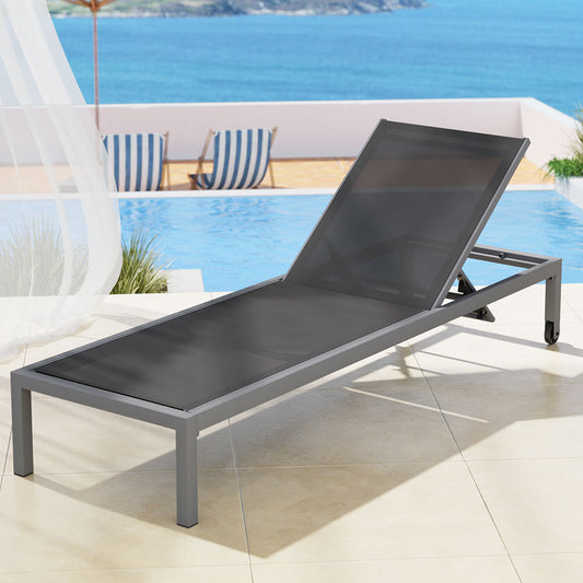 Gardeon Sun Lounge Outdoor Lounger Aluminium Folding Beach Chair Wheels Patio - TRENDZ