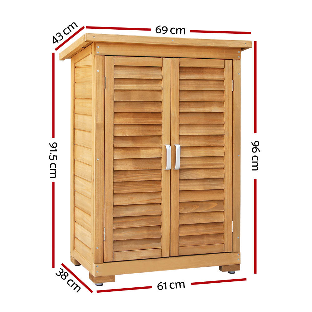 Gardeon Portable Wooden Garden Storage Cabinet - TRENDZ