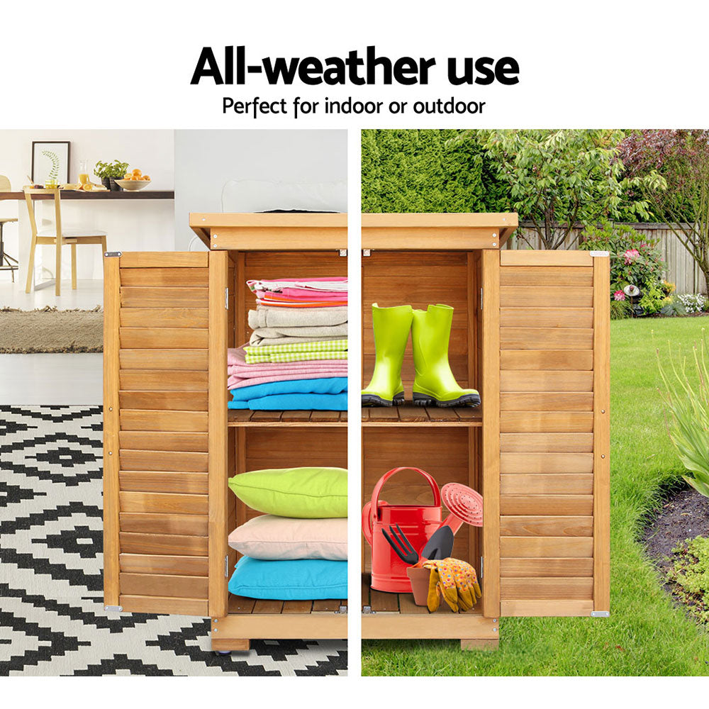 Gardeon Portable Wooden Garden Storage Cabinet - TRENDZ