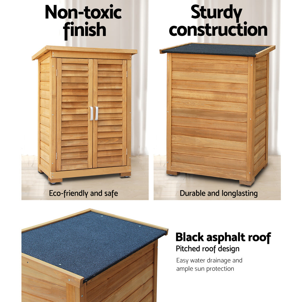 Gardeon Portable Wooden Garden Storage Cabinet - TRENDZ