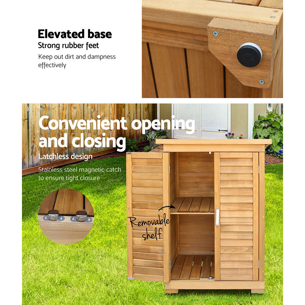 Gardeon Portable Wooden Garden Storage Cabinet - TRENDZ