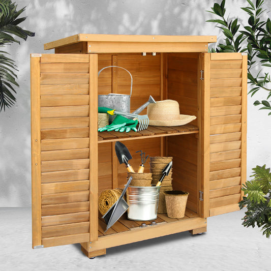 Gardeon Portable Wooden Garden Storage Cabinet - TRENDZ