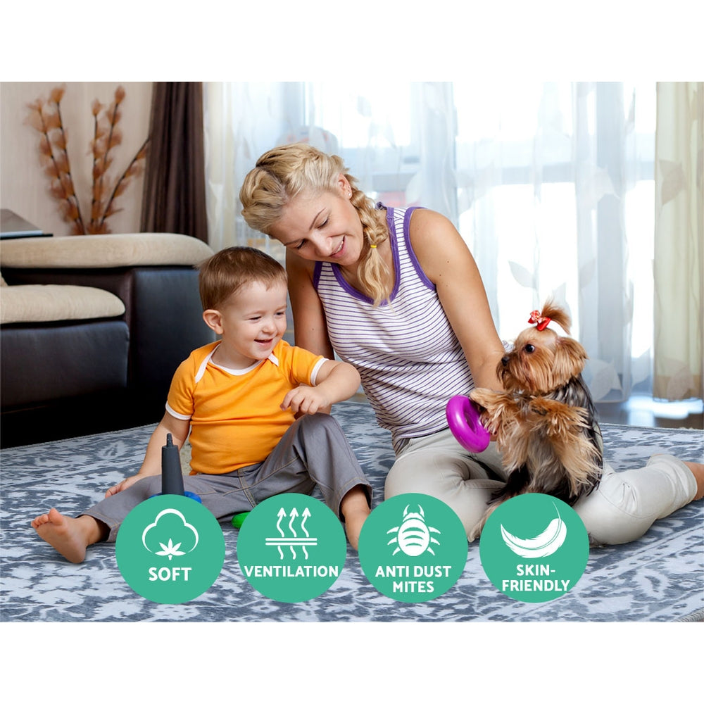 Artiss Rug 200x290cm Area Rug Large Carpet Soft Short Pile Modern Fafi - TRENDZ