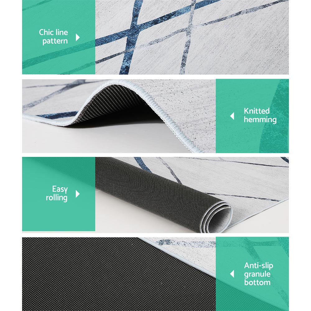 Artiss Rug 200x290cm Area Rug Washable Mat Large Carpet Soft Short Pile Jaca - TRENDZ