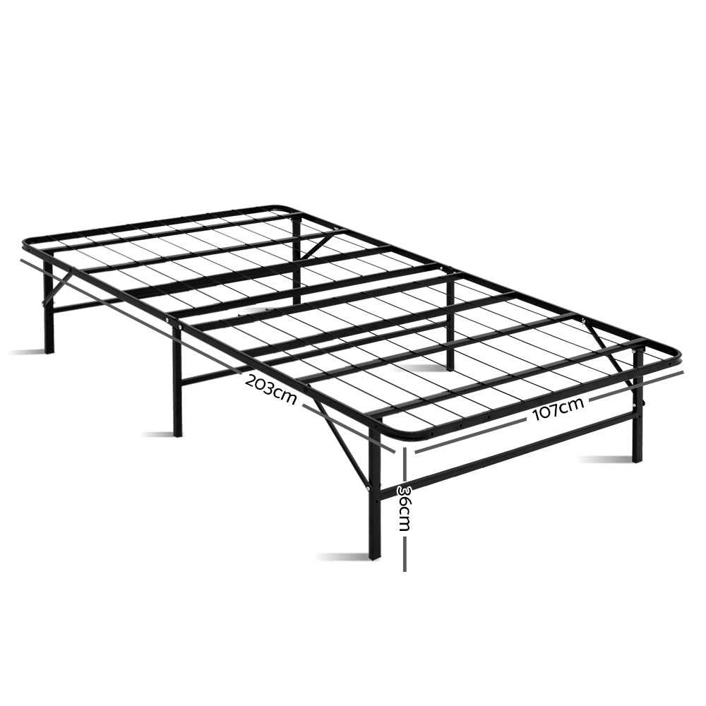 Artiss Folding Bed Frame Metal Base - King Single - TRENDZ