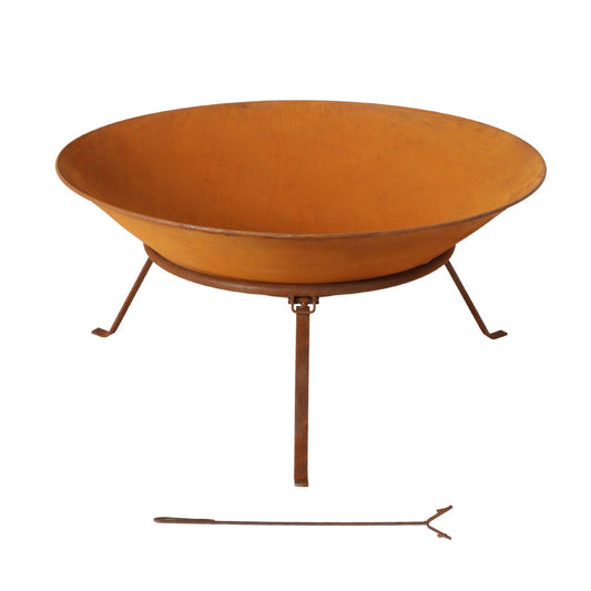 Grillz 70cm Fire Pit Rustic Iron Bowl Outdoor - TRENDZ