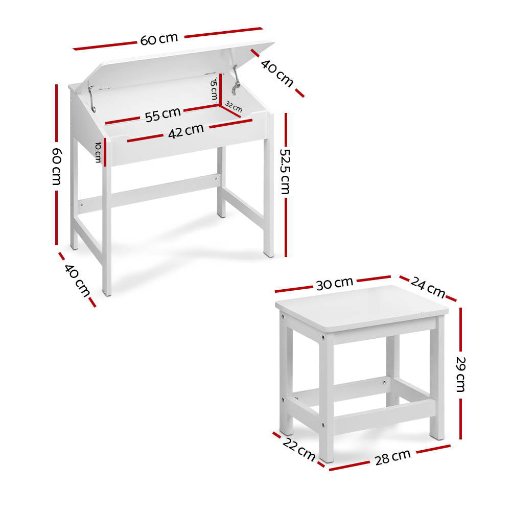 Keezi 2PCS Kids Table and Chairs Set Activity Children Playing Toys Study Desk - TRENDZ