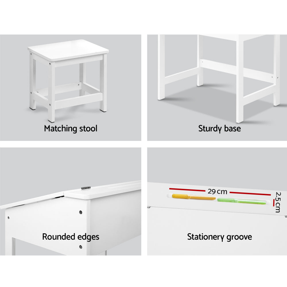 Keezi 2PCS Kids Table and Chairs Set Activity Children Playing Toys Study Desk - TRENDZ