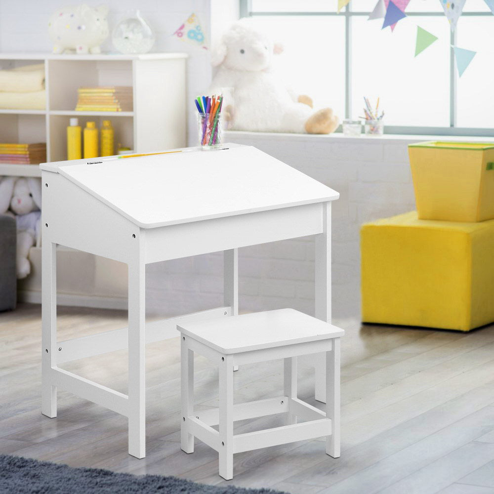 Keezi 2PCS Kids Table and Chairs Set Activity Children Playing Toys Study Desk - TRENDZ