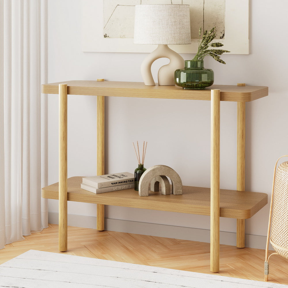 Artiss Console Table 92CM 2-tier Pine Sera - TRENDZ