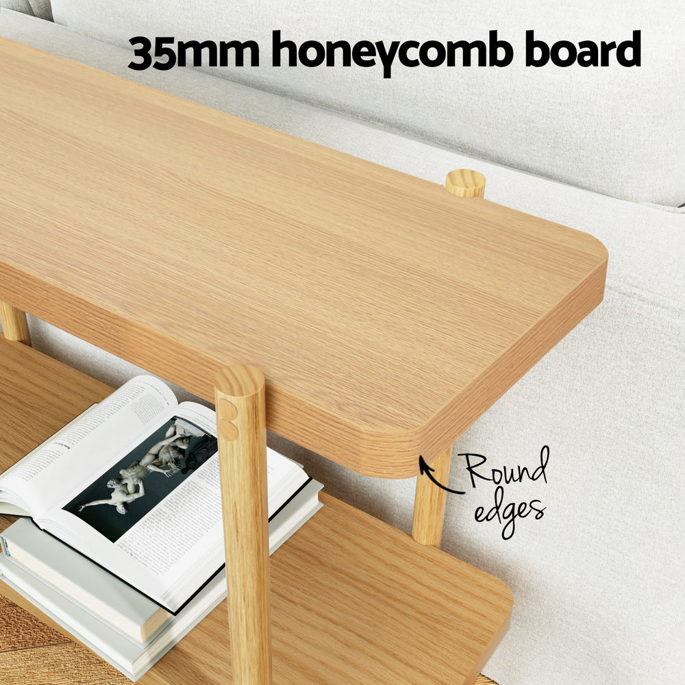 Artiss Console Table 92CM 2-tier Pine Sera - TRENDZ