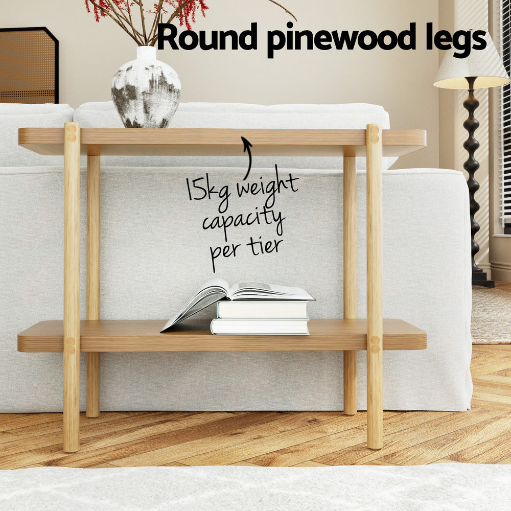 Artiss Console Table 92CM 2-tier Pine Sera - TRENDZ