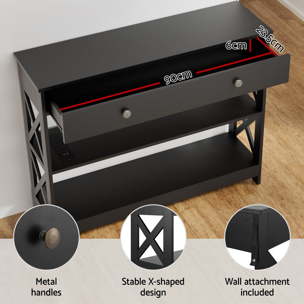 Artiss Console Table 3-tier USB Outlets - TRENDZ