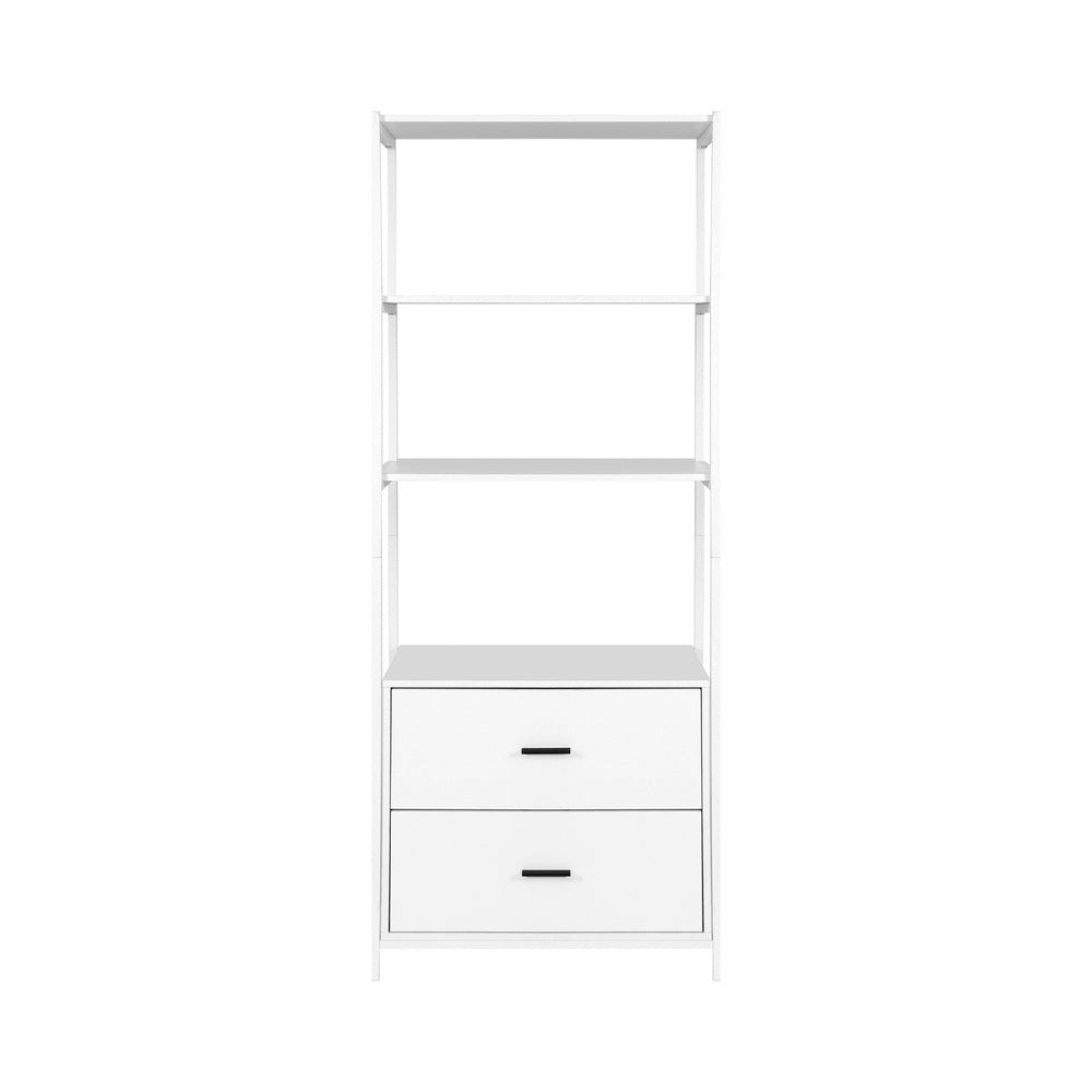 Artiss Bookshelf Display Shelf 2 Drawers 152CM White - TRENDZ