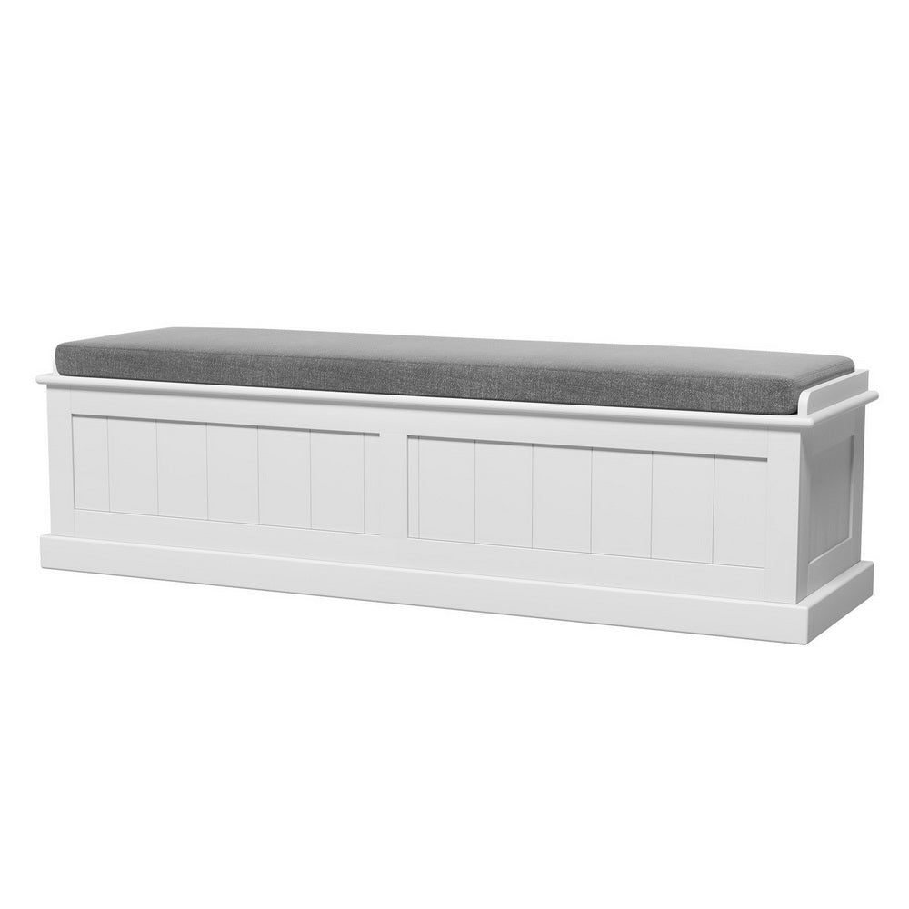 Artiss Storage Ottoman Blanket Box 140cm Fluted Grey - TRENDZ