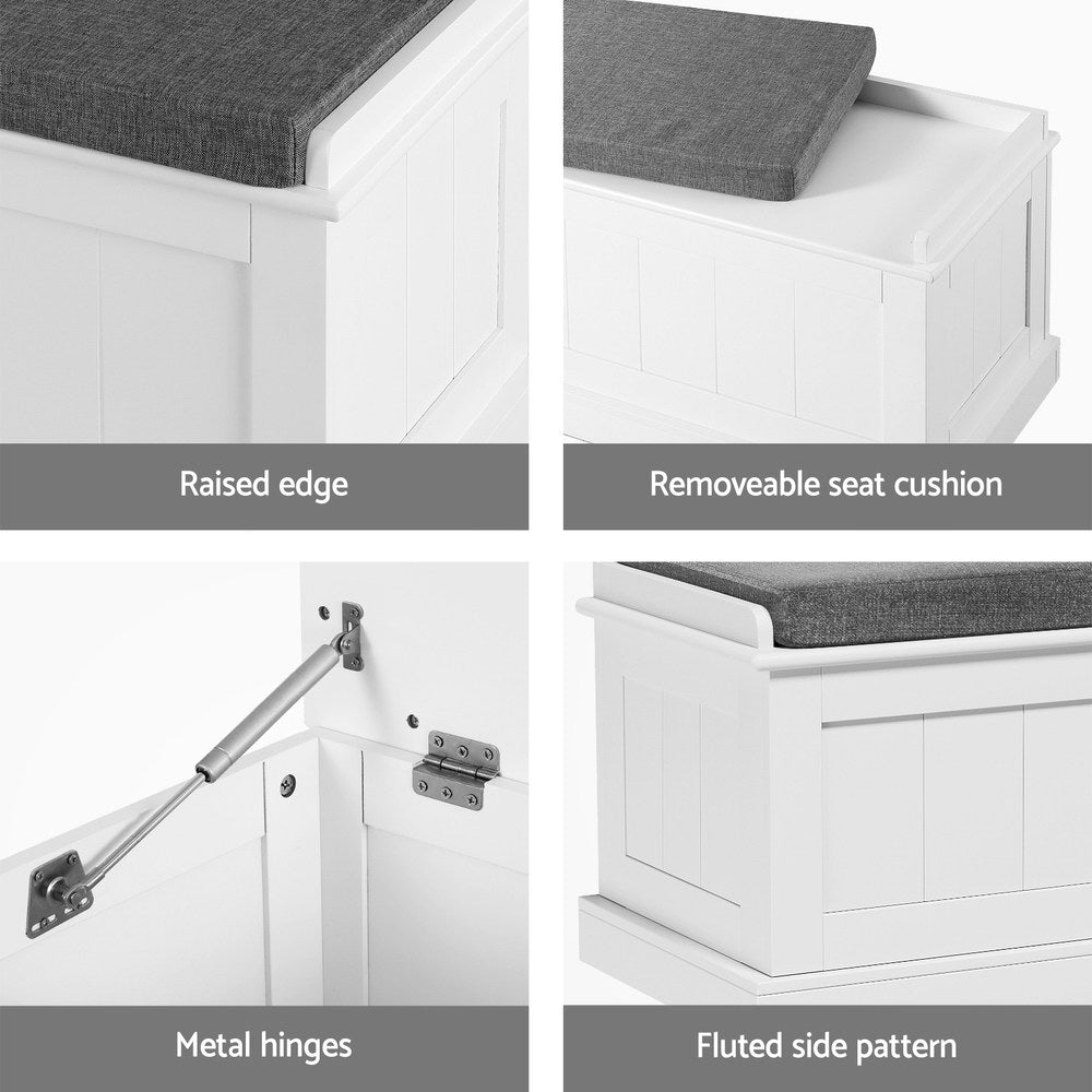 Artiss Storage Ottoman Blanket Box 140cm Fluted Grey - TRENDZ