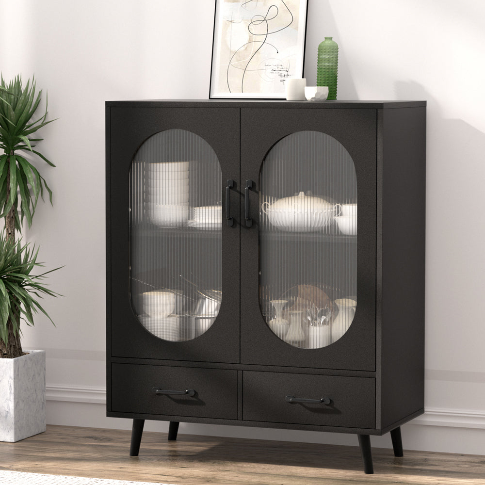 Artiss Buffet Sideboard Double Doors - Black - TRENDZ